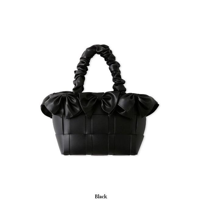 【SNIDEL 】完売品　ツイードリボンバッグ　ハンドバッグ　ブラック ツイードリボンバッグ(すべてのバッグ)｜スナイデルホーム