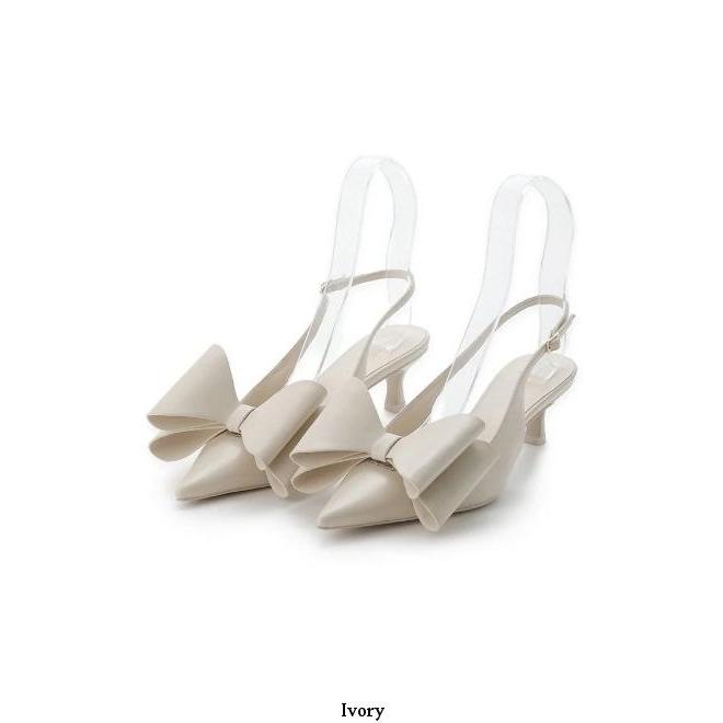 SNIDEL スナイデル リボンモチーフサンダル　ダブルリボン　アイボリー　M SNIDEL snidel / スナイデル リボンモチーフサンダル 24春夏予約