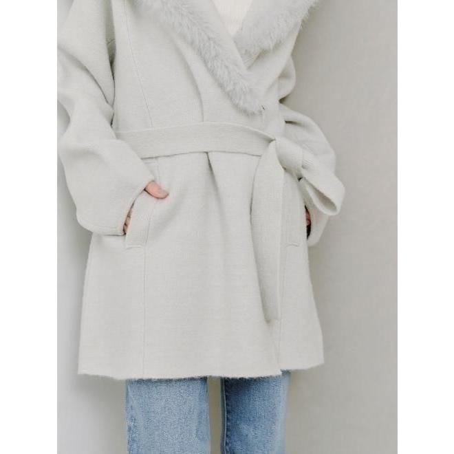 SNIDEL（スナイデル） (10%OFF&300円OFF) ファーフードニットコート 25