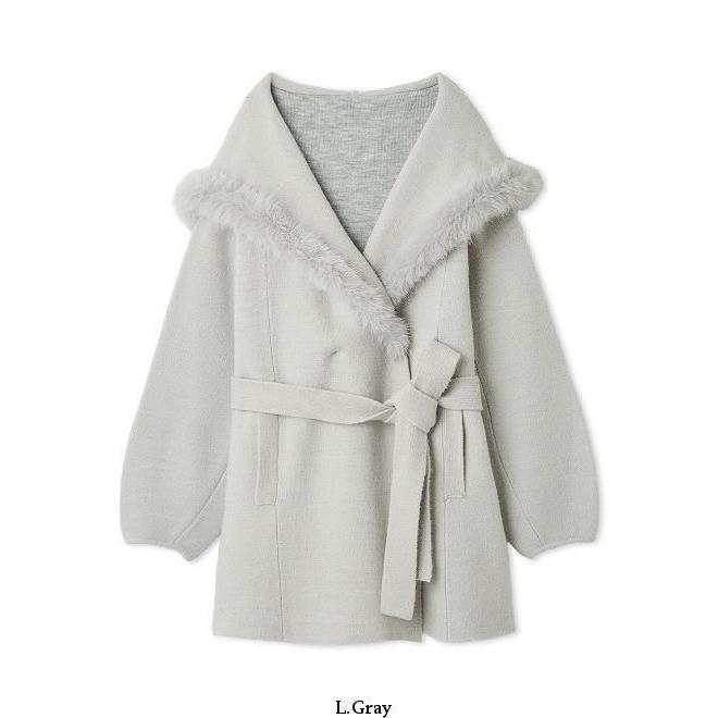 SNIDEL（スナイデル） (10%OFF&300円OFF) ファーフードニットコート 25