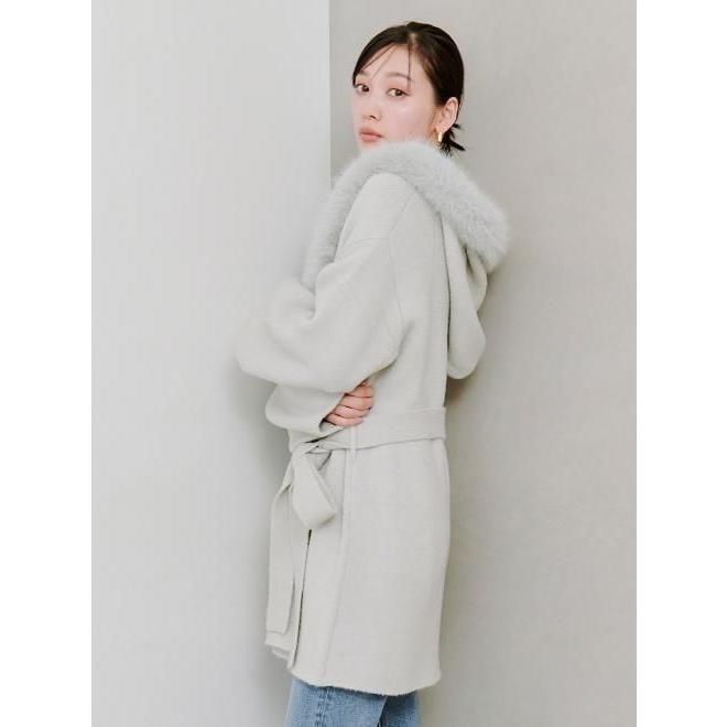 SNIDEL（スナイデル） (10%OFF&300円OFF) ファーフードニットコート 25