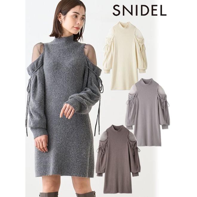 SNIDEL snidel / スナイデル シースルーショルダーミニニット SNIDEL snidel / スナイデル シースルーショルダーミニニット