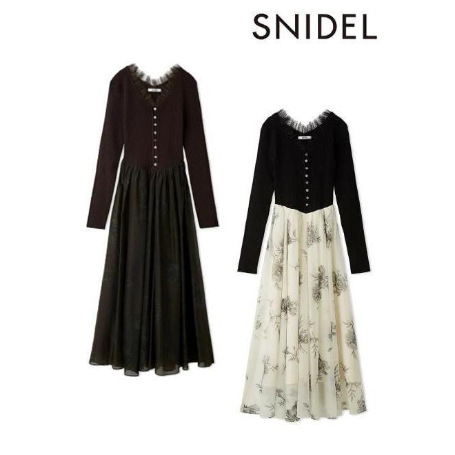 SNIDEL（スナイデル） (10%OFF&300円OFF) レーストリムニット
