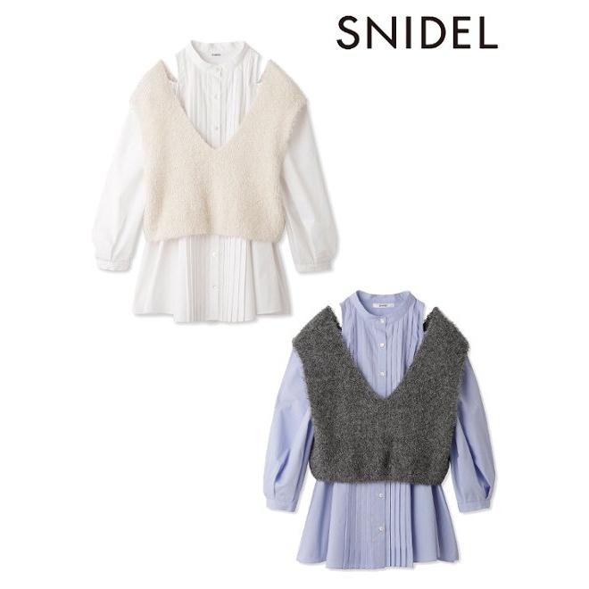 SNIDEL snidel / スナイデル ファーライクニットベストコンビ SNIDEL snidel / スナイデル ファーライクニットベストコンビ