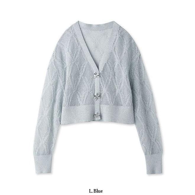 SNIDEL snidel /スナイデル リボンビジューシアーカーディガン