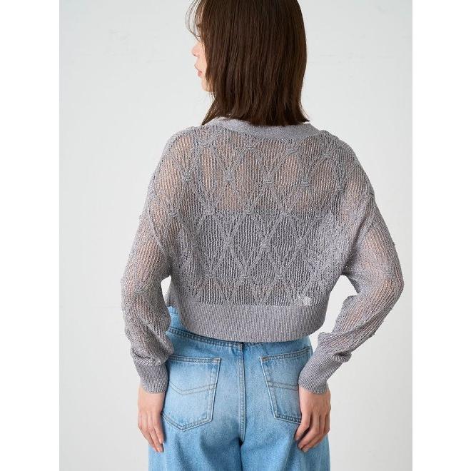 SNIDEL（スナイデル） リボンビジューシアーカーディガン 24春夏.予約