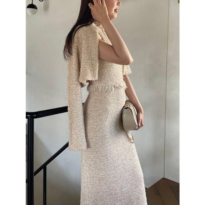 SNIDEL（スナイデル） (12%OFF) ツイードニットカーディガン 24秋冬