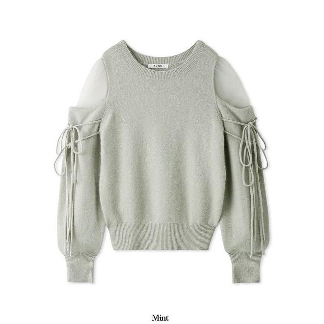 SNIDEL（スナイデル） (セール50%OFF) シースルーショルダーニットプル