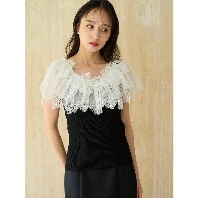 SNIDEL（スナイデル） (20%OFF&300円OFF) レースドッキングニットプル