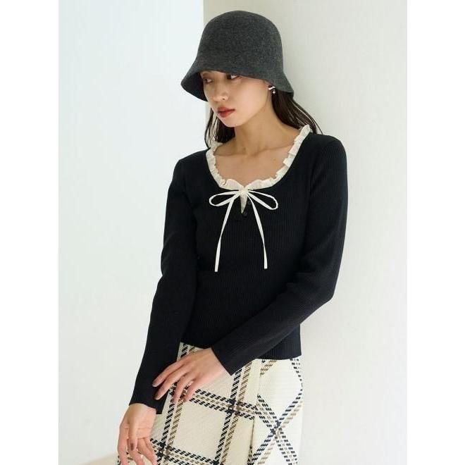 SNIDEL（スナイデル） (10%OFF&300円OFF) フリルドッキングニットプル
