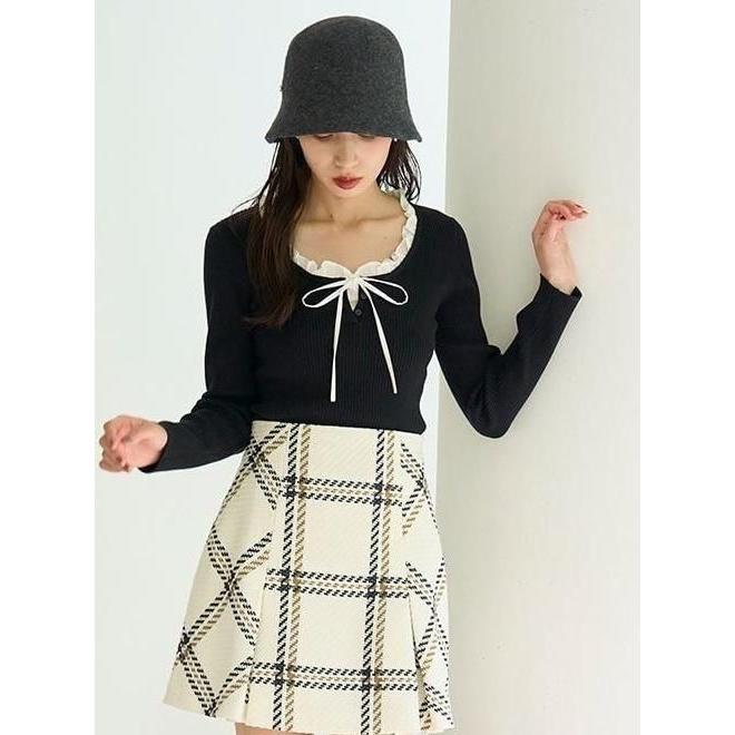 SNIDEL（スナイデル） (10%OFF&300円OFF) フリルドッキングニットプル