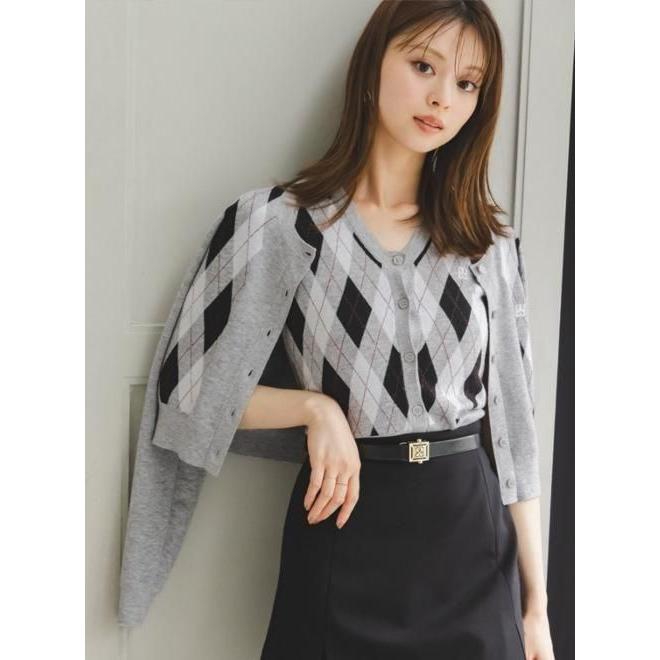 SNIDEL（スナイデル） (10%OFF&300円OFF) アーガイルカーディガン 25