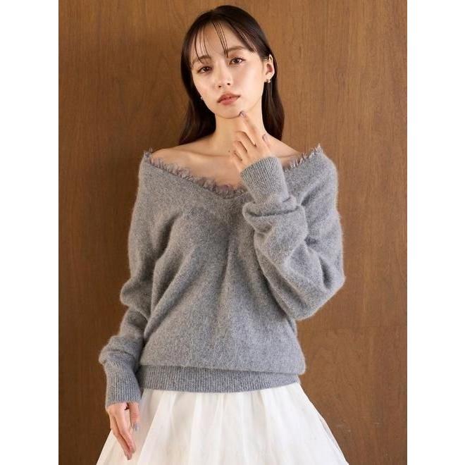 SNIDEL レースニットプルオーバー MIX モチーフレースニットプルオーバー(ニット)｜トップス｜SNIDEL