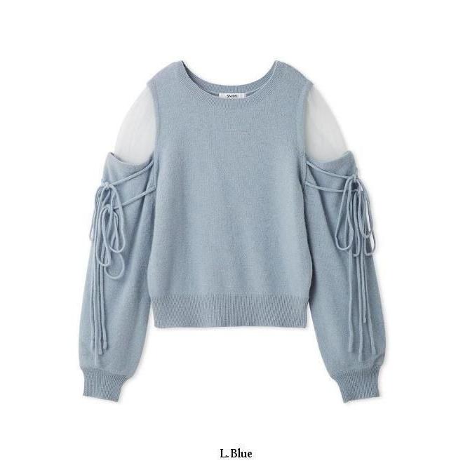 SNIDEL（スナイデル） (10%OFF&300円OFF) シースルーショルダーニット