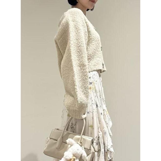 snidel ビジューリボンショートカーディガン ビジューリボンショートカーディガン(カーディガン)｜トップス｜SNIDEL