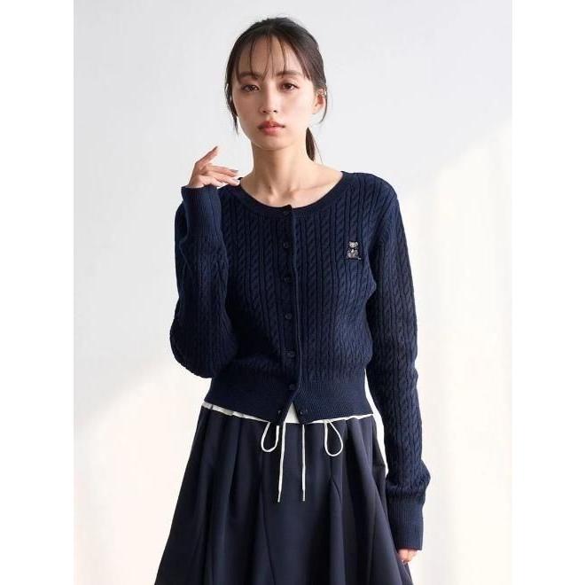 SNIDEL（スナイデル） (10%OFF&300円OFF) リボンベアニットカーデ 25