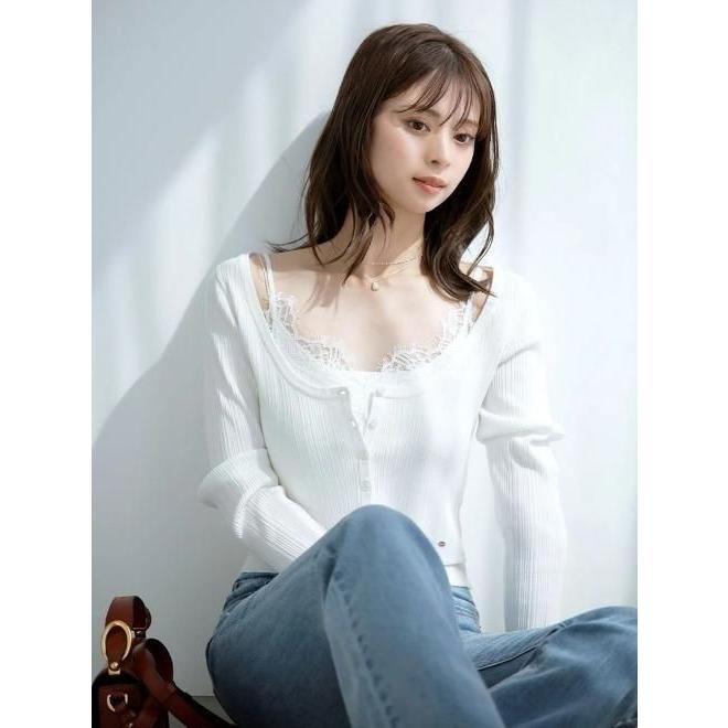 SNIDEL（スナイデル） (10%OFF&300円OFF) レーストリムニット