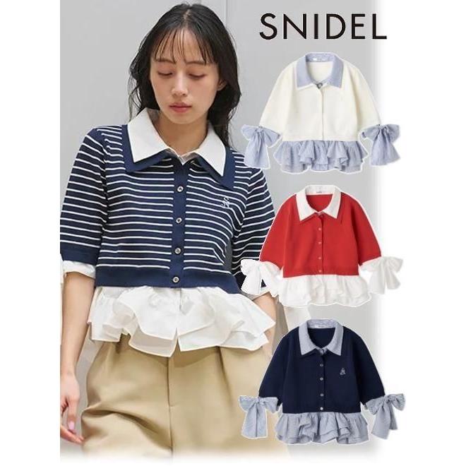 (期間限定10%OFF&300円OFF)  snidel / スナイデル  シャツレイヤードニットプルオーバー  26春夏. SWNT262091の画像