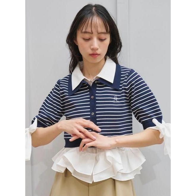(期間限定10%OFF&300円OFF)  snidel / スナイデル  シャツレイヤードニットプルオーバー  26春夏. SWNT262091の画像