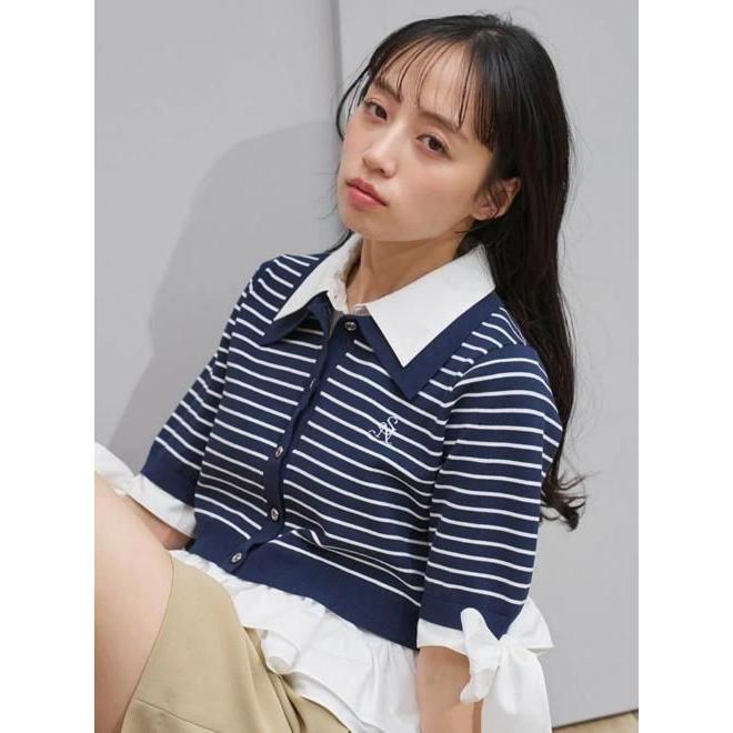 (期間限定10%OFF&300円OFF)  snidel / スナイデル  シャツレイヤードニットプルオーバー  26春夏. SWNT262091の画像