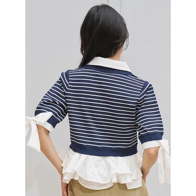(期間限定10%OFF&300円OFF)  snidel / スナイデル  シャツレイヤードニットプルオーバー  26春夏. SWNT262091の画像