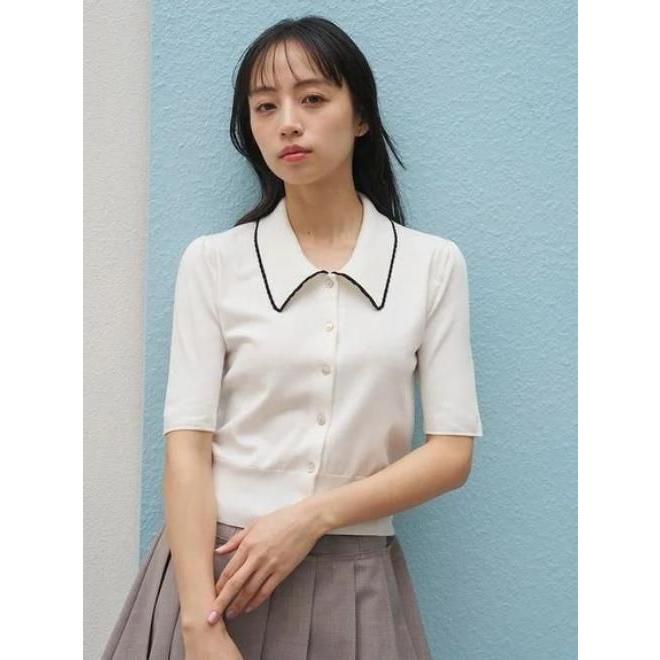 SNIDEL（スナイデル） (10%OFF&300円OFF) レースボウタイニットプル