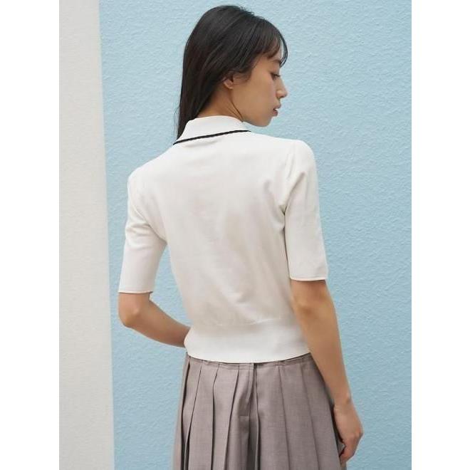 SNIDEL（スナイデル） (10%OFF&300円OFF) レースボウタイニットプル