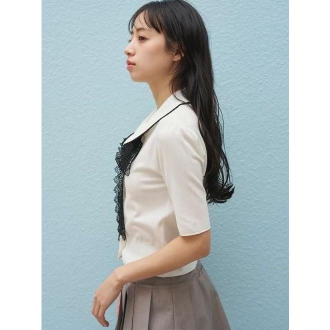 SNIDEL（スナイデル） (10%OFF&300円OFF) レースボウタイニットプル