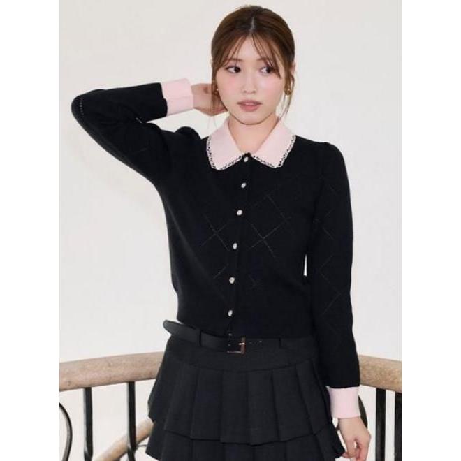 SNIDEL（スナイデル） (期間限定10%OFF) アイレットアーガイルニット