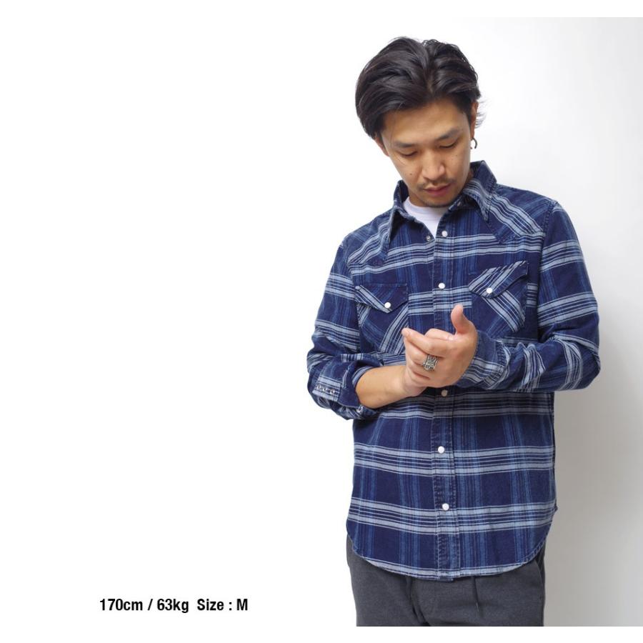 シャツ メンズ ウエスタンシャツ インディゴ チェックシャツ 長袖 ヴィンテージ Heath ヒース Blueport ブルーポート 017lsh Indwestern Heath Industrial 通販 Yahoo ショッピング
