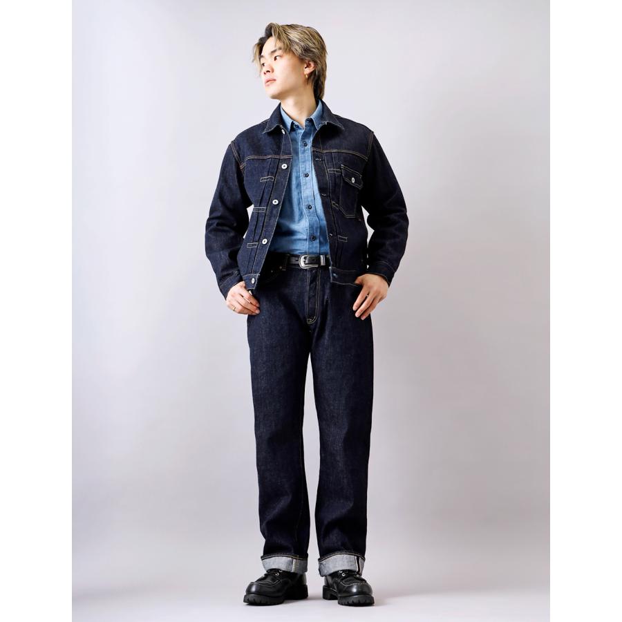 e JEANS イージーンズ 日本製 SELVEDGE STRAIGHT 岡山児島 リペア＆クラッシュ アートワークセルビッチストレートデニムパンツ e805-002 3 Indigo(Limited Color) ボタンフライ ジーンズ 定価198,000円 ボトムス【新古品】【中古】【e JEANS】 デニムパンツ メンズ セルビッチデニム デニム パンツ ジーンズ
