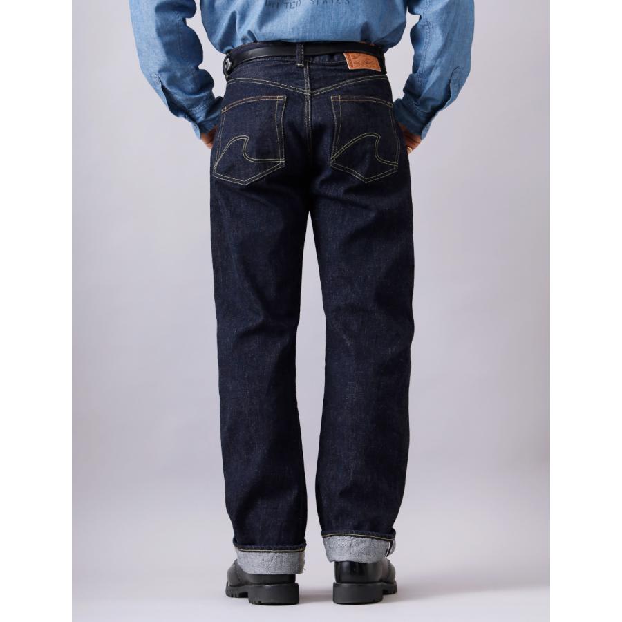e JEANS イージーンズ 日本製 SELVEDGE STRAIGHT 岡山児島 リペア＆クラッシュ アートワークセルビッチストレートデニムパンツ e805-002 3 Indigo(Limited Color) ボタンフライ ジーンズ 定価198,000円 ボトムス【新古品】【中古】【e JEANS】 デニムパンツ メンズ セルビッチデニム デニム パンツ ジーンズ