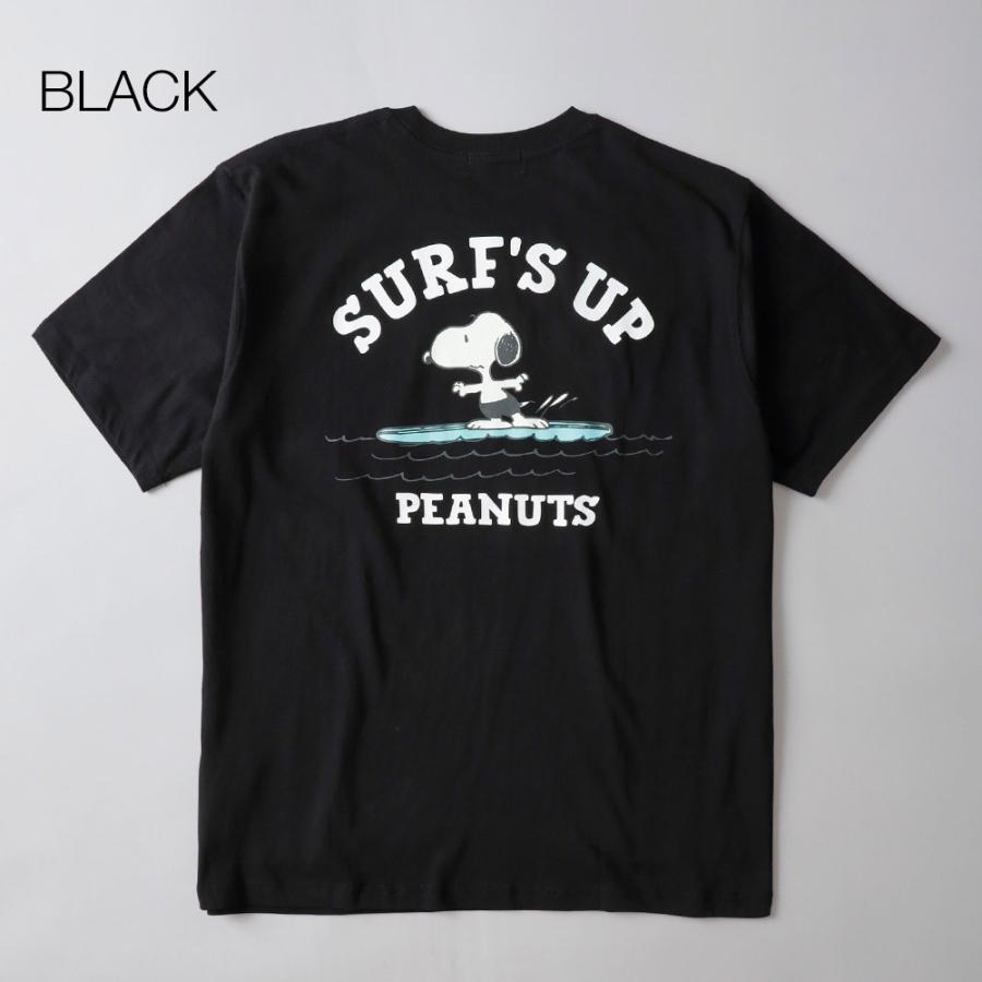 スヌーピー Tシャツ ピーナッツ プリント 半袖 サーフ 波 日本製 色