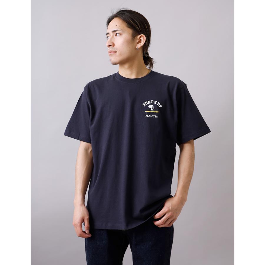スヌーピー Tシャツ ピーナッツ プリント 半袖 サーフ 波 日本製 色