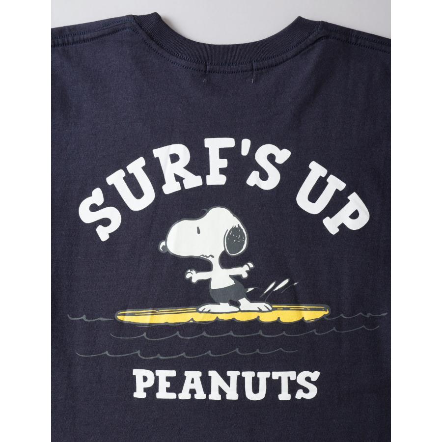 スヌーピー Tシャツ ピーナッツ プリント 半袖 サーフ 波 日本製 色