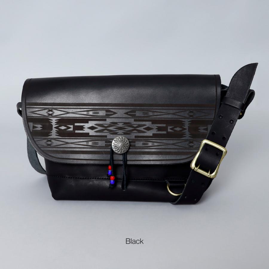 栃木レザー 本ヌメ革 ショルダーバッグ メンズ レディース メッセンジャーバッグ 鞄 カバン 日本製 ネイティブパターン カジュアル アメカジ | BLUE PORT | 13