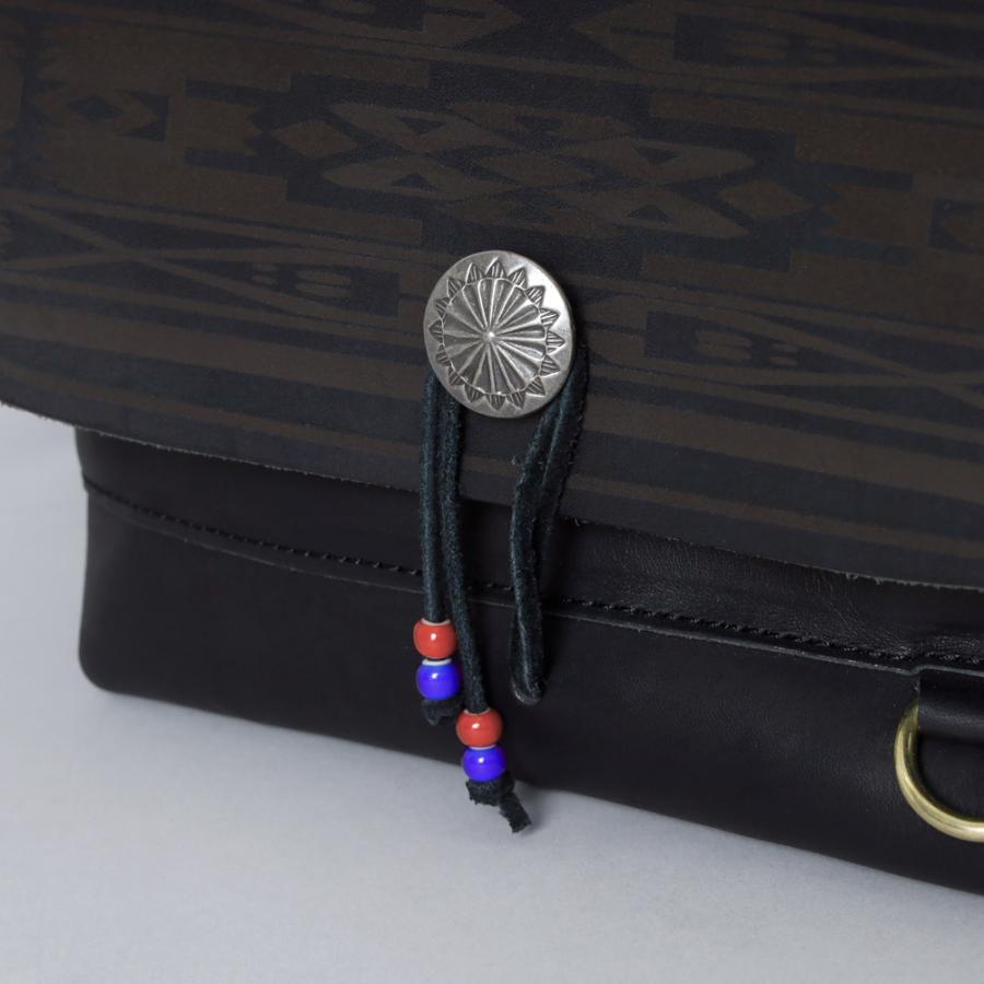 栃木レザー 本ヌメ革 ショルダーバッグ メンズ レディース メッセンジャーバッグ 鞄 カバン 日本製 ネイティブパターン カジュアル アメカジ | BLUE PORT | 04