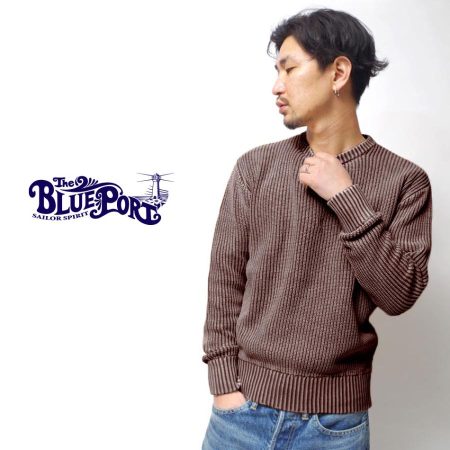 ニット セーター メンズ 綿ニット ブランド ビンテージ アメカジ クルーネック メンズ ニット メンズ セーター 定番 40代 50代 大人 シルエット ウォッシュ Bp 002kn Heath Industrial 通販 Yahoo ショッピング