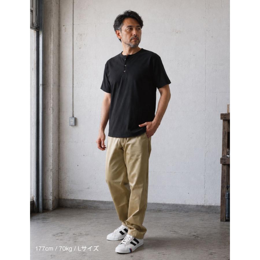 BLUE PORT ヘンリーネックTシャツ メンズ 半袖 5.6oz 丸胴 コットン100