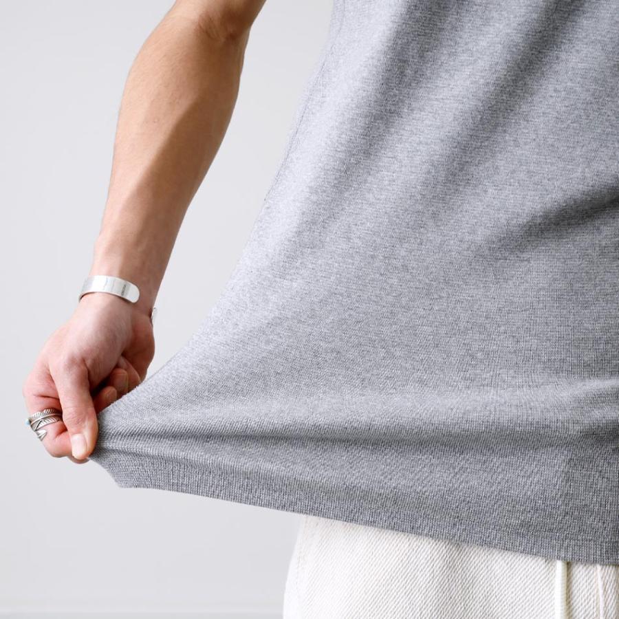 シャルボン　ノースリーブ　ブルー BLUE PORT タンクトップ メンズ ノースリーブ インナー ストレッチ