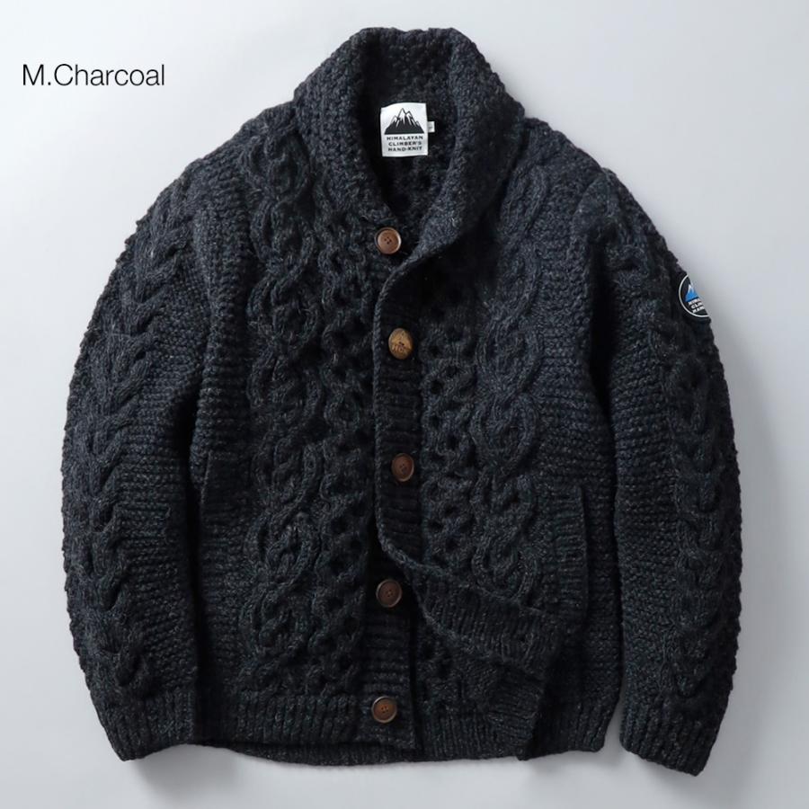 HIMALAYAN CLIMBER'S HAND-KNIT ショールカラーカーディガン メンズ