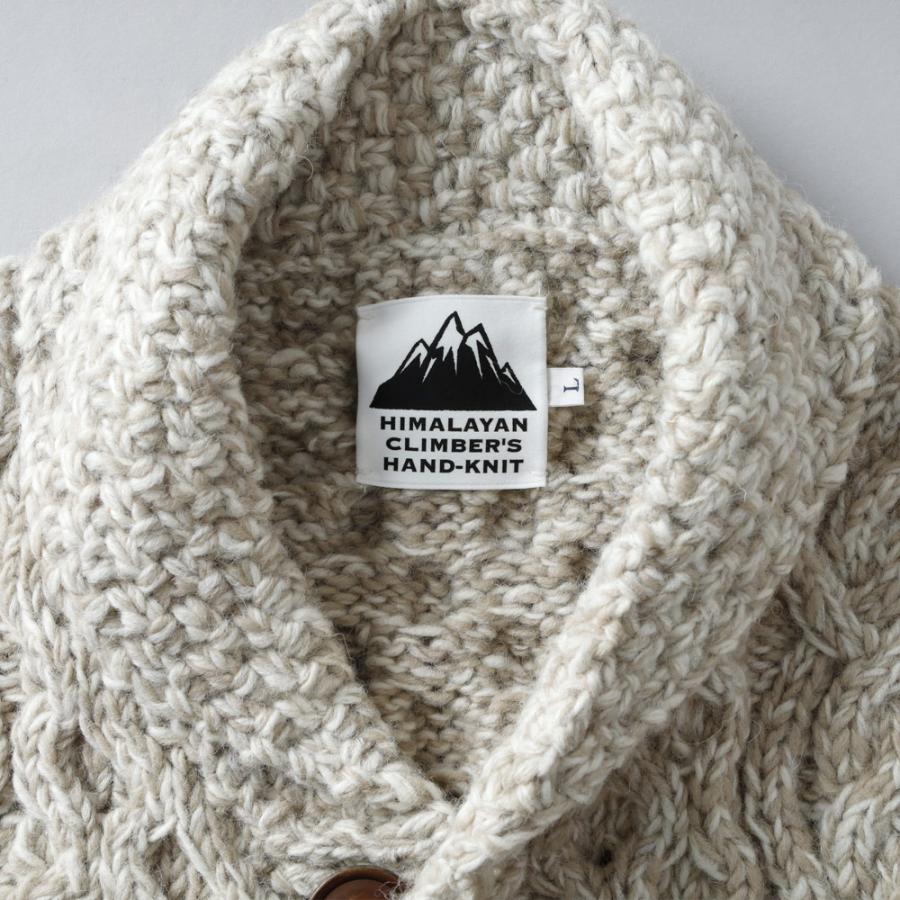 HIMALAYAN CLIMBER'S HAND-KNIT ショールカラーカーディガン メンズ