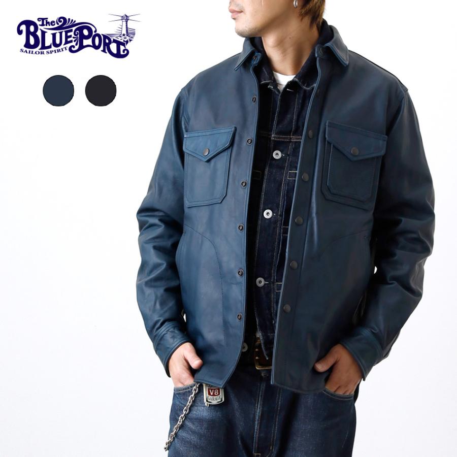 BLUE PORT レザージャケット アウター メンズ シャツジャケット BLUE PORT レザージャケット アウター メンズ シャツジャケット