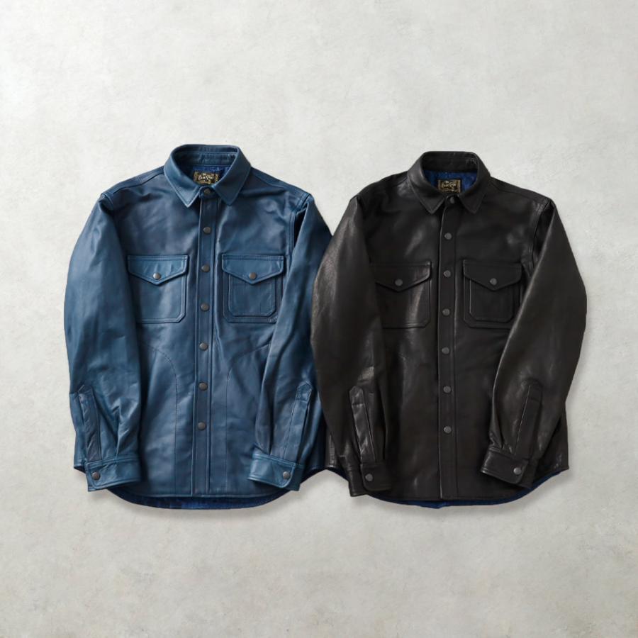 BLUE PORT レザージャケット アウター メンズ シャツジャケット 革