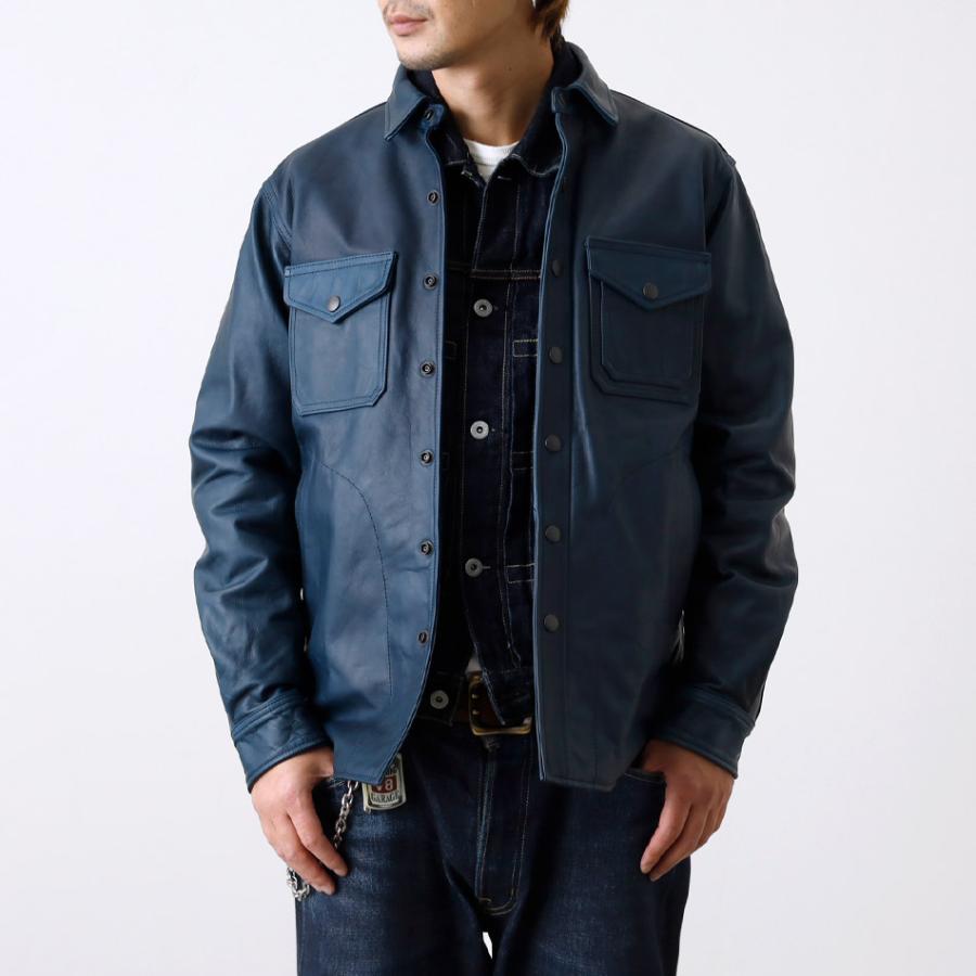 BLUE PORT レザージャケット アウター メンズ シャツジャケット