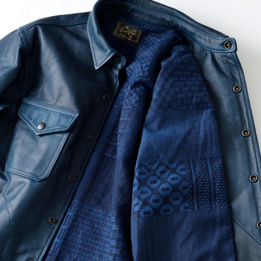 BLUE PORT レザージャケット アウター メンズ シャツジャケット 革