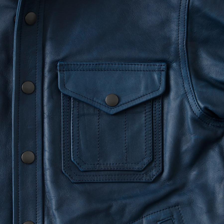 BLUE PORT レザージャケット アウター メンズ シャツジャケット 革