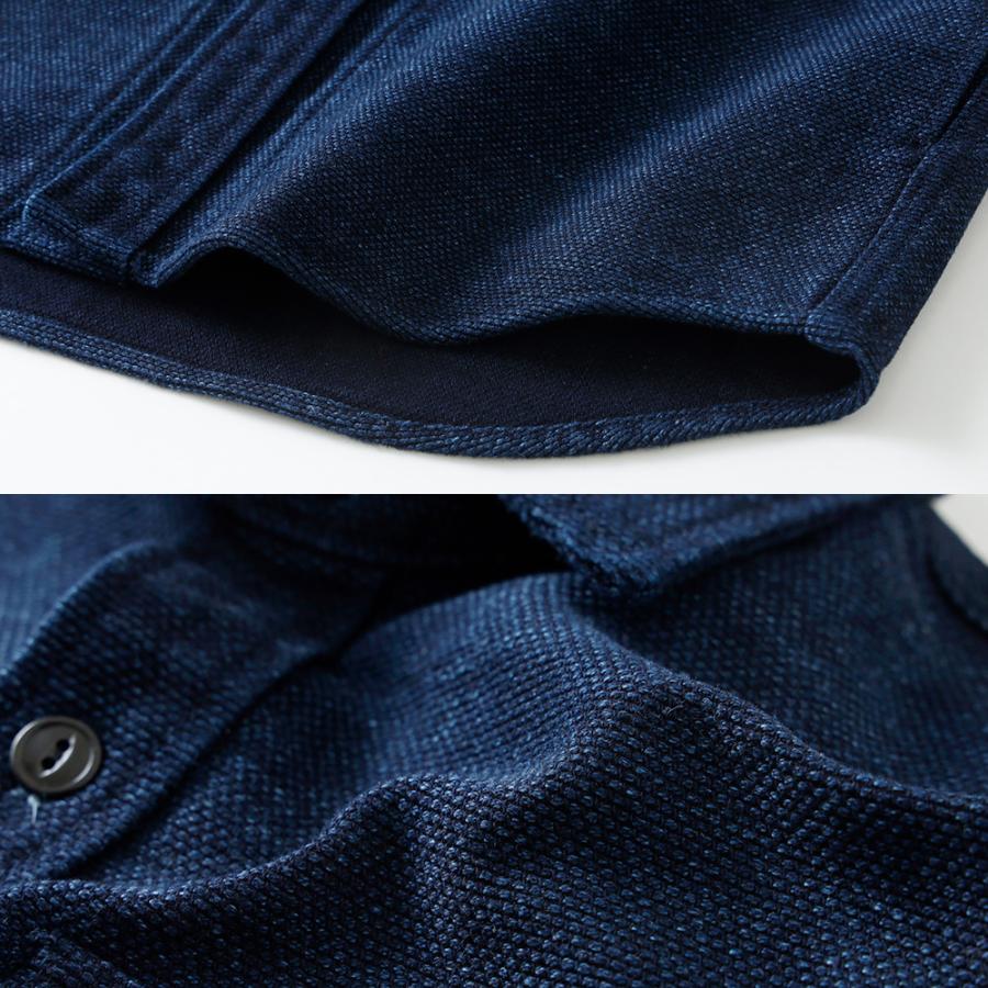 BLUE PORT 刺し子 シャツ ジャケット インディゴ ライトアウター