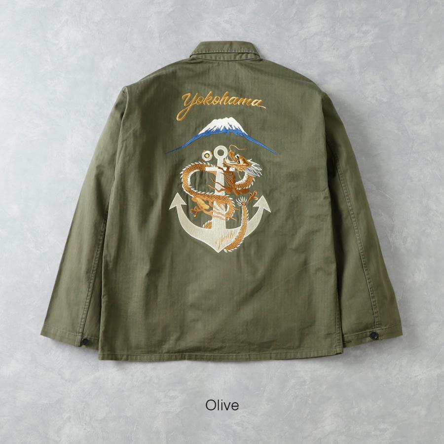 ミリタリージャケット メンズ 薄手 刺繍 M43 ARMY 富士山 羽織り