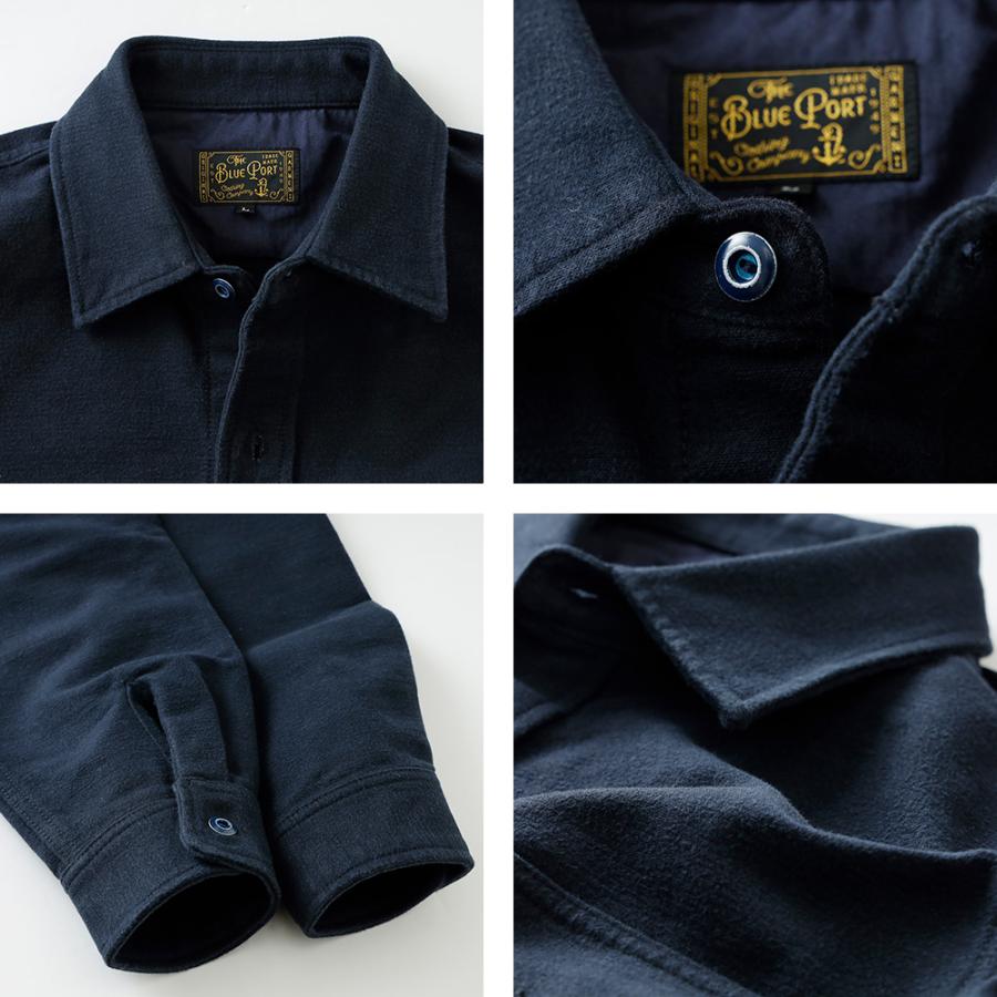 BLUE PORT コットンメルトン CPOシャツジャケット メンズ ネイビー